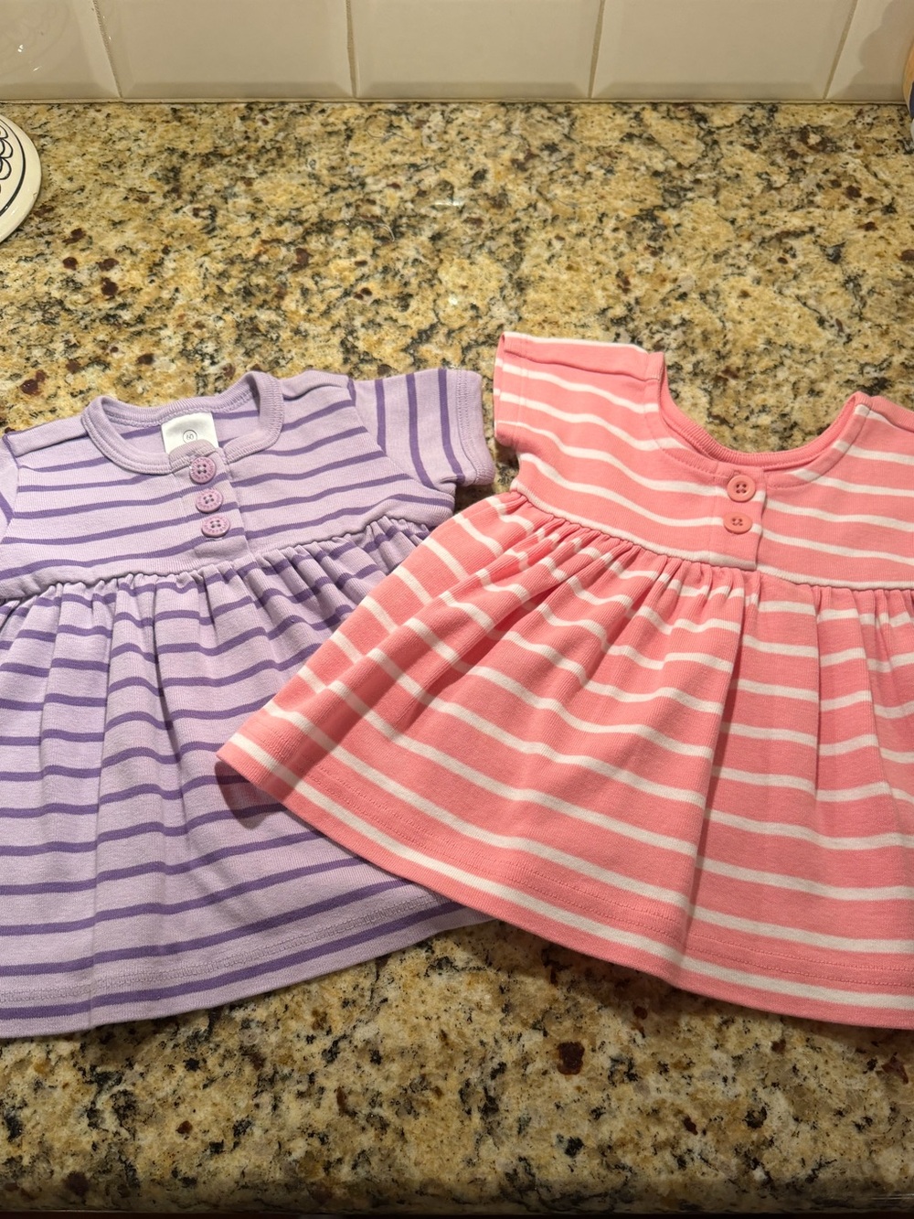 Hanna Andersson Baby Girl Striped Cotton Dress Bundle - Size 60 (US 3-6M)